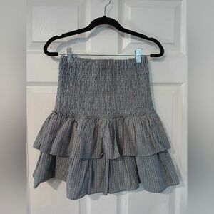Anthropologie Dolan Left Coast Collection Striped Gray Tiered Sz XS Skirt